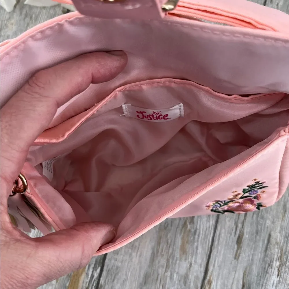 Justice Girl's Floral Flap Shoulder Bag Purse
